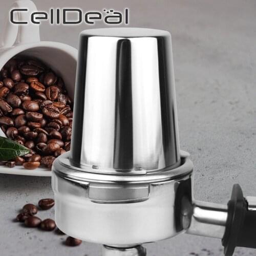 Dosing Cup Electroplated Stainless Steel Grinder Parts 58mm Espresso Machine Coffee Powder Feeder Portafilter Coffee Tamper