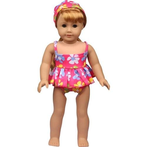Doll Clothes Fashion New Print Sexy Swimsuit Fit For 18 Inch American&43CM Reborn New Born Baby Doll Girl`s
