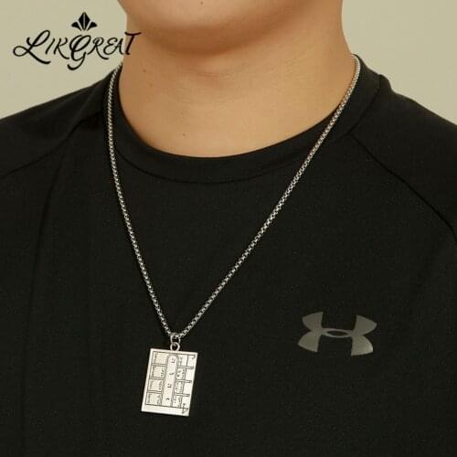 LIKGREAT Key of King Solomon Pentacle Open Doors Amulet Talisman Square Pendant Men Women Necklace The Moons First Magic Array