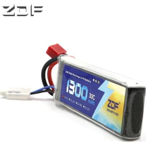 ZDF Power 7.4V 1300mah 30C Lipo Battery T Plug For RC Drone Models Helicopters Airplanes Cars Boat Batteria