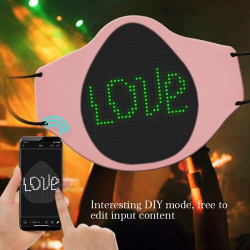Mask Rave Party-Halloween Bluetooth-compatible Mask Face Mask Breathable Adjustable Rubber Elastic Tendon Ear Loop LED Display