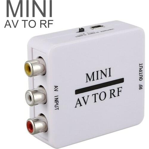 1PC Mini HD Video Converter Box RCA AV CVSB to RF Video Adapter Converter for RF 67.25Mhz 61.25Mhz AV to RF Scaler TV Switcher