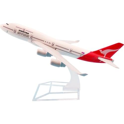 Alloy Metal Air Qantas Spirit Of Australia B747 Airlines Airplane Model Boeing 747 Airways Plane Model Aircraft Kids Gifts 16cm