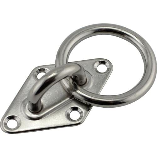 Eye Pad Plate with Ring Stainless Steel 316 Ceiling Wall Mount Hook Heavy Duty Anchor Eye Plate For Boat Yoga Swings Hammocks