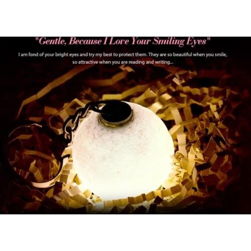 New Portable 3D Print Moon Light Keychain Decoration Night Lamp Creative Gifts Portable 3D Unique Moon Shape Decoration Keychain