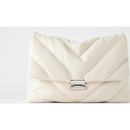 Solid Pu Leather Shoulder Bags Women 2021 Designer Chains Woman Crossbody Bags Luxury White Lady Messenger Bag Purse Bolso Mujer