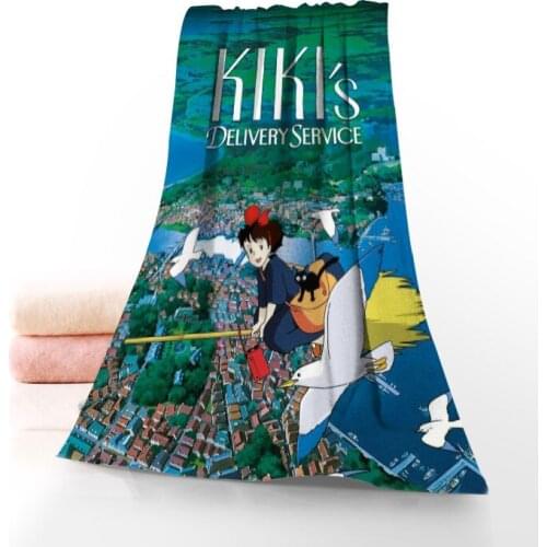 Kikis delivery service book Towel Printed Cotton Face/Bath Towels Microfiber Fabric For Kids Men Women Shower Towels 70X140cm