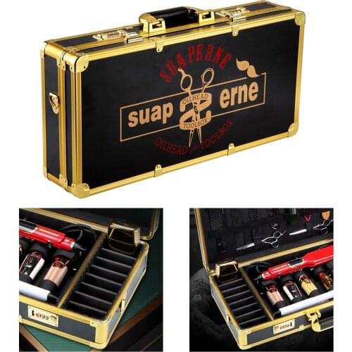 Professional Hairdressing Tool Box, Barber Salon Stylist Hair Styling Cutting Tool Storage Organizer Case with Number Lock