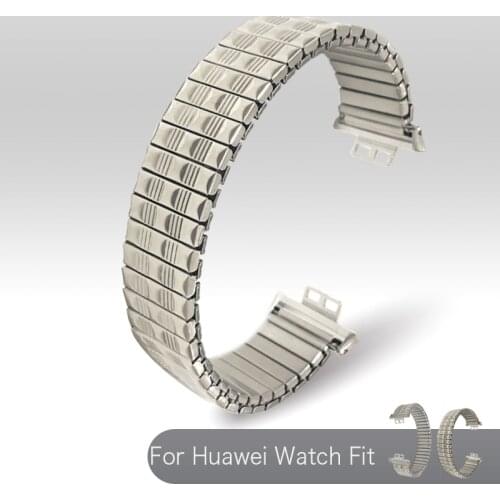 Newest Watchband For Huawei Watch Fit Smartwatch Wrist Strap Elastic Metal Steel Watch Band For Huawei Watch Fit Bracelet