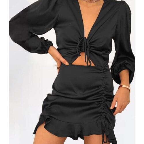 BacklakeGirls Satin Sexy Crop Top Banquet Party Formal Cocktail Dress Women Short Evening Party Dress Vestido Cocktail Elegante