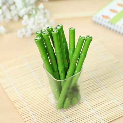 School supplies 10pcs Chinese style green bamboo shape gel pen black gel pen pen creative