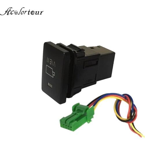 Blue Luminous Car Camera Control Switch For Toyota Highlander RAV4 Sequoia 2008 Tacoma 2012 Camera View Push Button Accessories