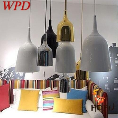 WPD Contemporary Pendant Light Creative Bell Shade LED Lamps Fixtures For Home Decorative Dining Room