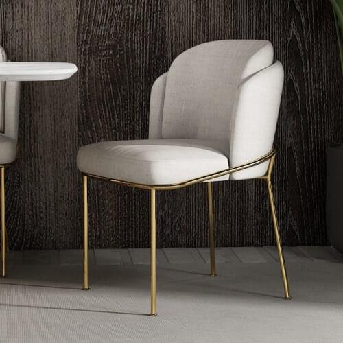 Light Luxury Nordic Home Post-modern Minimalist Dining Chair Stool Back Casual Makeup Chair Fabric Restaurant Chair