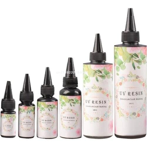 10g 20g 30g 50g 100g 200g Hard UV Resin Crystal Clear Glue Ultraviolet Curing Epoxy Crafts Jewelry Pendant Making DIY Dropship