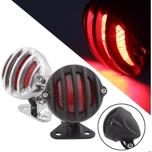Vintage Motorcycle Tail Light Retro Red Lens LED Brake Lamp For Harley Cafe Racer Chopper Honda Yamaha Suzuki Kawasaki Universal