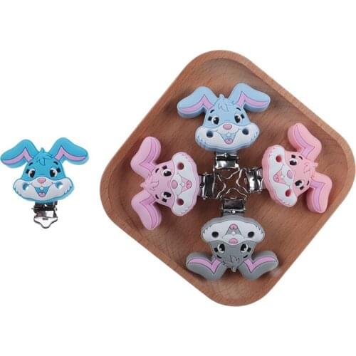 10pcs Baby Pacifier Clips Nipple Holder Baby Silicone Clips Rabbit Babies Pacifier Chain Cartoon BPA Free Toy For Baby Goods