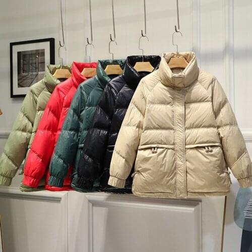 2021 Down Jacket Women 90% White Duck Down Coat Stand Collar Thick Warm Female Winter Fashion Short Parkas Snow Outwear