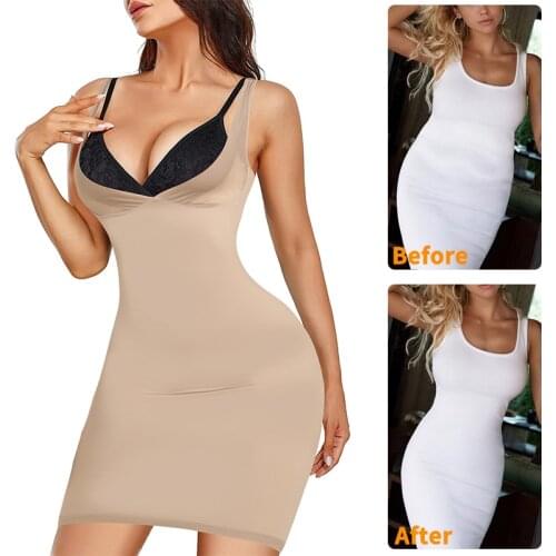 Women Slim Butt lifter Waist Trainer Under Dress Body Shaper Control Slips Underwear Corset Dress Sexy Shaperwear Stretch Fabric