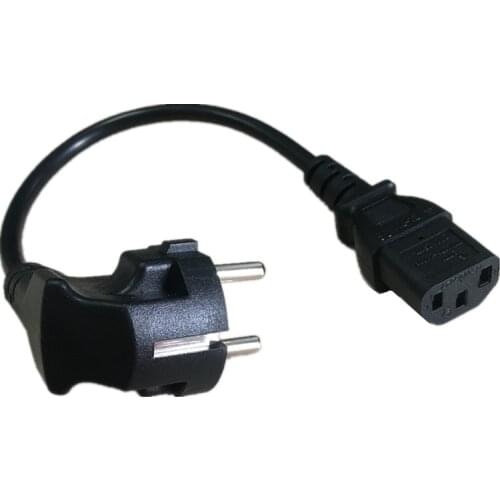 0.2M C13 IEC320 To European 2 Pin Round AC EU Plug Power Cable Lead Cord PC European EU AC power extension cord C13 Female Plug