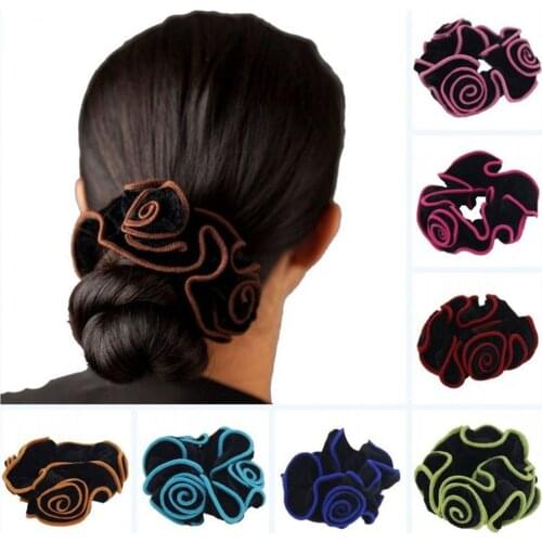 1Pc New Women Hair Ties Ropes Ladies Gold Velvet Flower Hair Scrunchies Headwear Ponytail Holder Elastic Hair Bands Jewelry