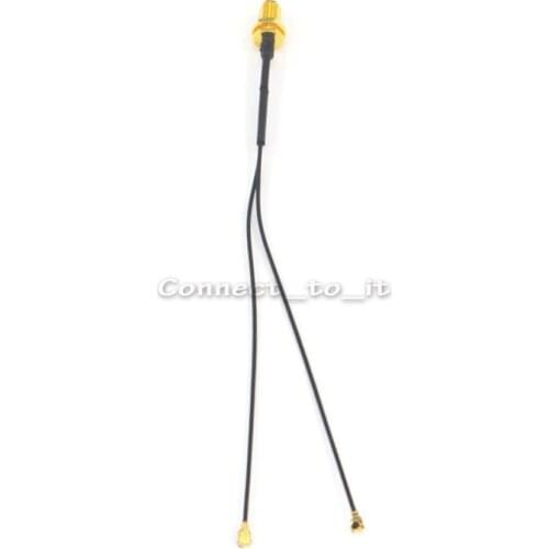 10 Pieces SMA Female/RP SMA Female Jack to 2 IPX /UFL Female Jack 1.13 Cable Y Type Splitter 15cm 20cm