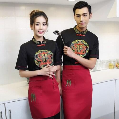 2018 Hotel Chef Uniform Double Chef Jacket Restaurant Waiter Kitchen Uniform Cooking Clothes Lovers Clothing Embroidery B-6053