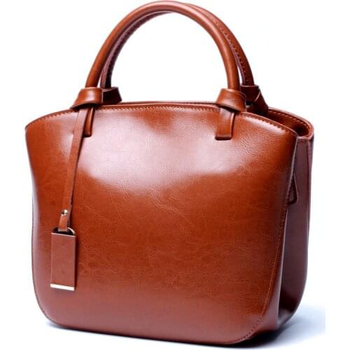 2021 Female Bag Vintage Leather Handbags Womens Bags Luxury Bucket Totes Split Leather Cowhide Portable Shoulder Messenger Bag