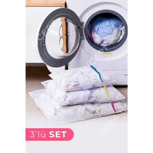 3 pcs Laundry Washing Net Color Zipper