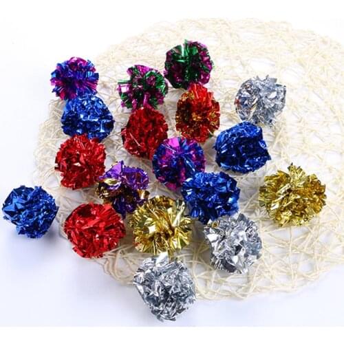 5Pcs Random Color Crinkle Balls Printed Interactive Toy Small Mylar Balls Cat Crinkle Toy Crinkle Toy Balls Chase Toy Legendog