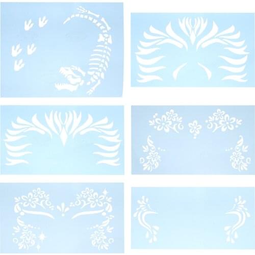 6pcs Face Painting Stencils Cosplay Halloween Templates DIY Stencils Painting Tools