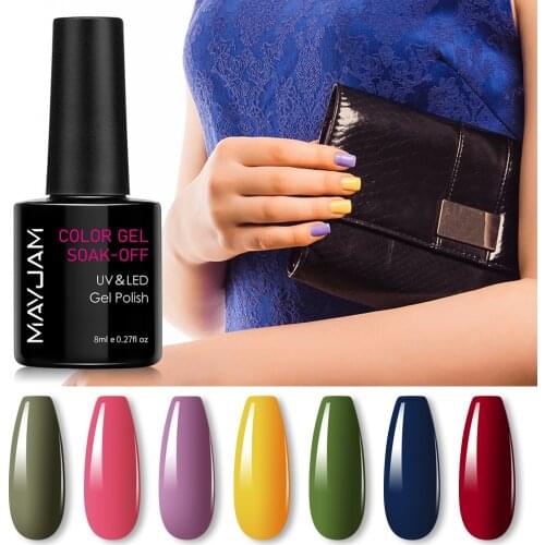 8ml Nail Gel Polish 7pcs Set Matt Base Top Coat Soak Off UV Lamp Gel Polish Nails Art Manicure Nails Semi Permanent Long Lasting