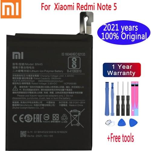 2021 years 100% New Original Phone Replacement Battery BN45 3900mAh for Xiaomi Redmi Note 5 Batteries with free tools