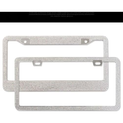 Automobile Inlaid Diamond License Plate Frame American License Plate Frame Car Exterior License Plate Modification