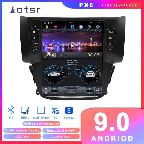 Tesla PX6 Android 9 Car DVD player GPS Navigation For Nissan Sylphy Sentra 2012-2016 Car radio stereo Multimedia player Headunit