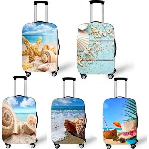 Ocean Beach Starfish Suitcase Cover Travel Casual Fashion Conch Elastic Dust Cover Woman Travel Luggage Cover
