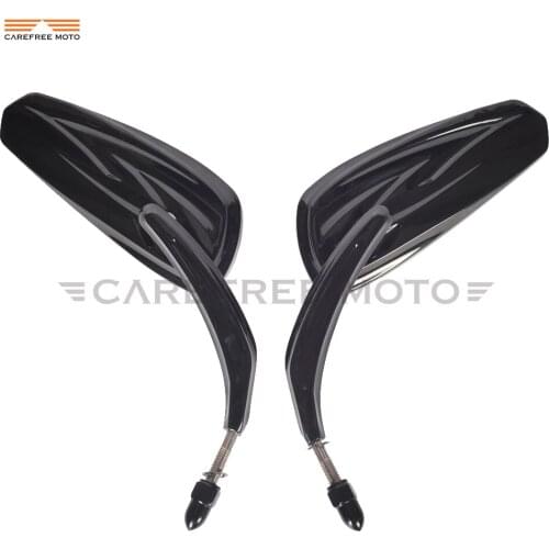 Black Motorcycle Rear View Mirrors 8mm Case for Harley Road King Classic XL1200C XL1200L 883 FLHXS FLHR Fat Boy FLRT