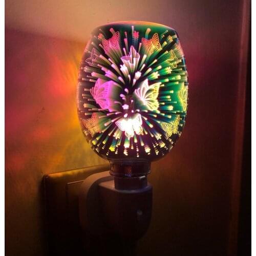 Mosaic Electric Plug In LED Colorful Aroma Diffuser Gypsophila Lamp Wax Melt Oil Burner Wax Warmer Home Decoration