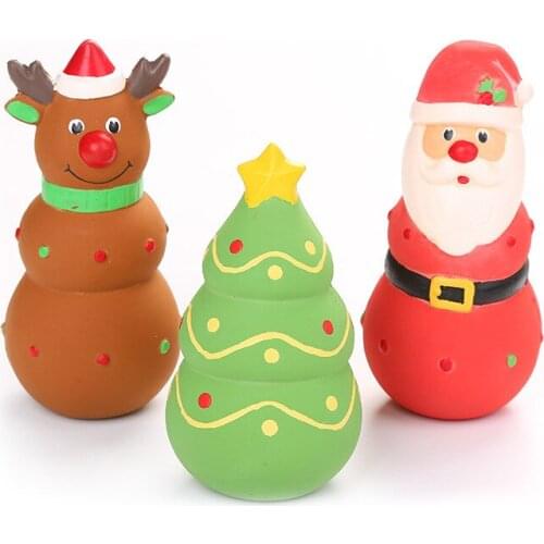 Pet dog toy Santa Claus, Christmas tree, elk-shaped latex toys vocal molar pet supplies,Q316