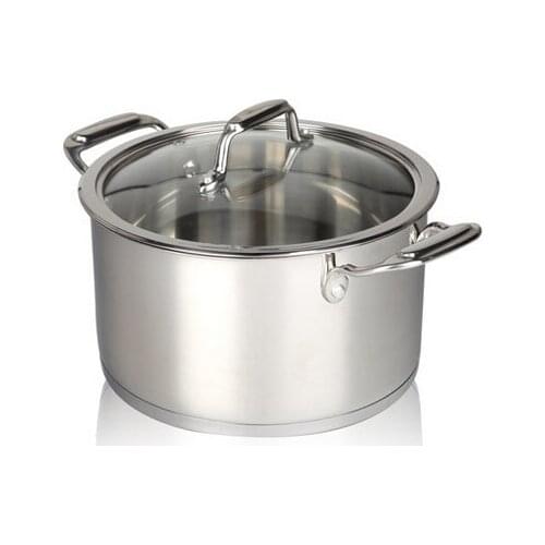 22cm stainless steel pot cooking pot stainless steel stock pot Available for gas and lnduction Cooker