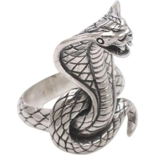 Classic Vintage Zinc Alloy Lady Cobra Ring Bohemian Style Snake Wrap Ring Party Jewelry fo rwomen best gift