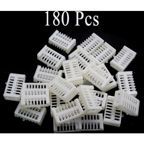180PCS Wholesale Bee Farm Rearing Cage Imprison Introduction Virgin Queen Plastic Box Pulling Type Beekeeping Tool Supplies