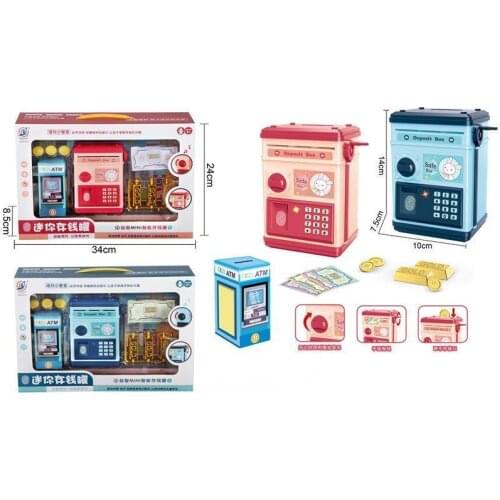Electronic Piggy Bank ATM Password Money Box Cash Coins Saving Box ATM Bank Safe Box Auto Scroll Paper Banknote Gift For Kids