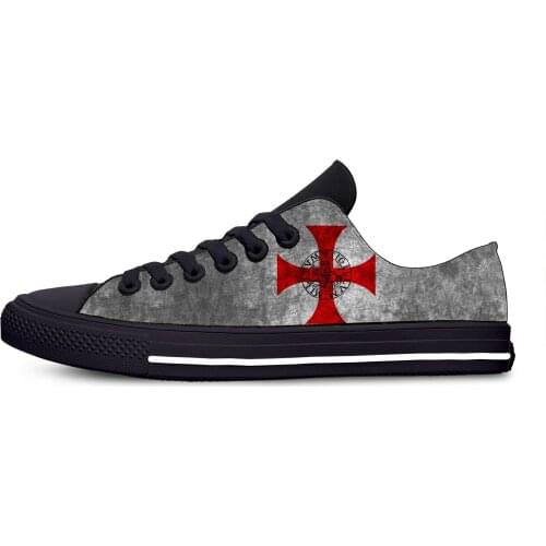 2021 Knights Templar Hot Fashion Funny Classic Casual Cloth Shoes Low Top Lightweight Breathable 3D Printed Men women Sneakers