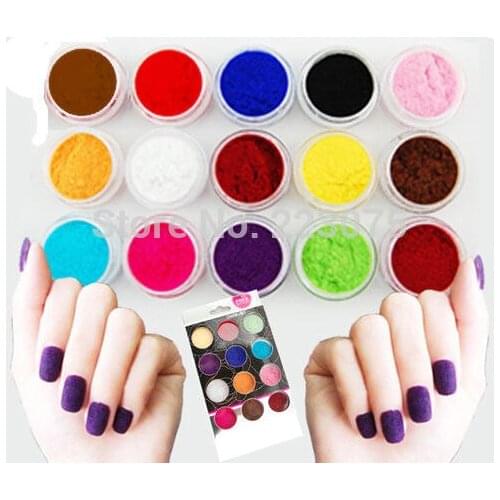 Hot Hot Pro Nail Art Poudre de Flocage Velours pour Nail Art - 12 Couleurs Manicure DIY