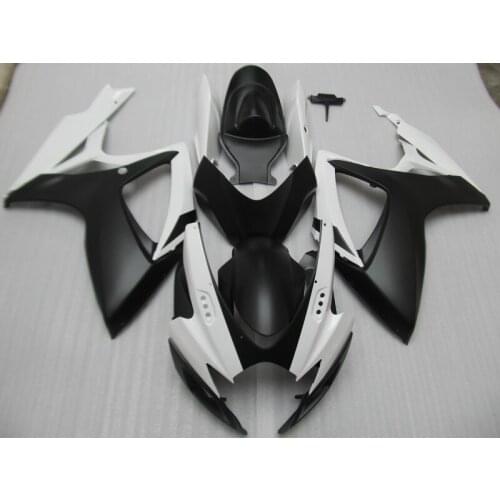 Injection mold 100% fit for Suzuki GSXR600 06 07 classical white black fairings set GSXR750 2006 2007 OT19
