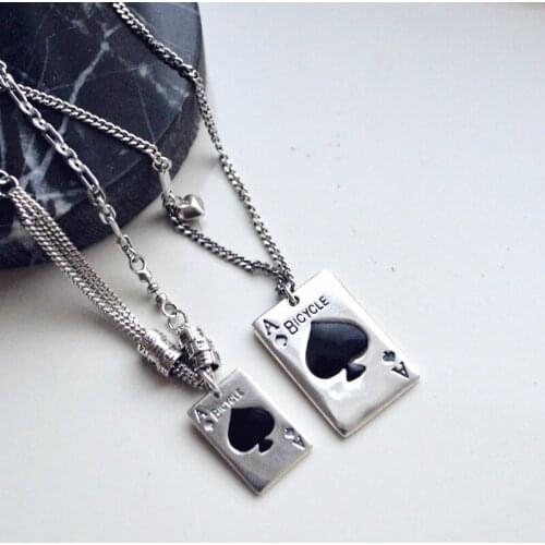Miuoxion Retro Simple Playing Card Ace Necklace Fashion Personality Jewelry For Women Feature Namour Charm Gift All Seasons