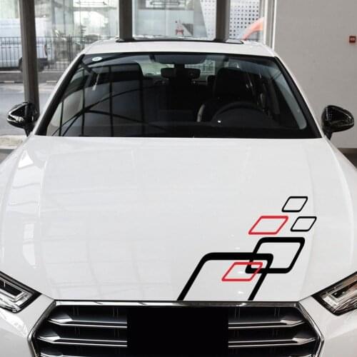 Car Sticker Reflective Square Pattern Styling Stripe Marks Auto Body Hood Stickers Fit for Most Vehicle and Pickup Truck