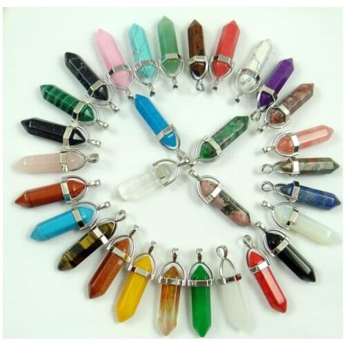 Natural stone mixed Turquoises lapis tiger eye Quartz crystal charms pendant for diy Jewelry making pendant necklaces10PCS A88