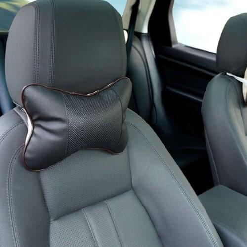 2018 new pu leather headrest pillow universal comfortable neck pillow for Audi BMW Mercedes-Benz Series-A B C E S G M ML GLK